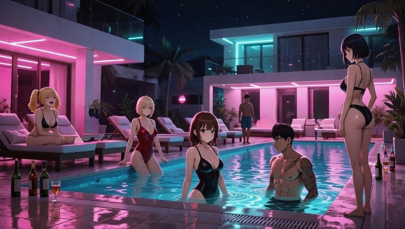 Festa in piscina, con orgia